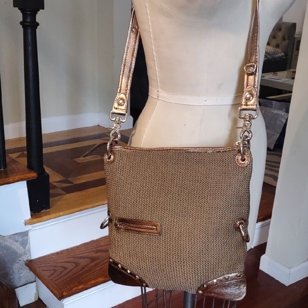 The Sak Metallic Bronze and Tan Crossbody Bag - Picture 8 of 13